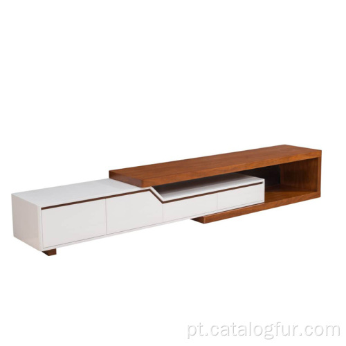 Suporte para TV longo centros de entretenimento mesa de console de mídia Suporte para TV de madeira com 3 gavetas